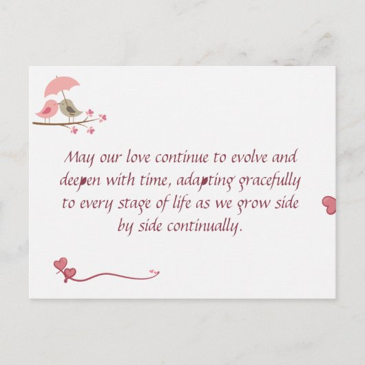 Cute Love Birds Postcard | Shared Future & Growth  ポストカード (正面)