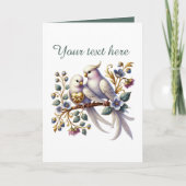 Cute love birds Wedding add text  カード (正面)
