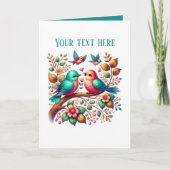 Cute love birds Wedding add text  カード (正面)