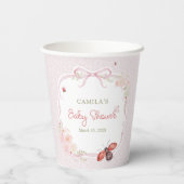 Cute Love Bug Bloom Girl Baby Shower Paper Cups 紙コップ (裏面)