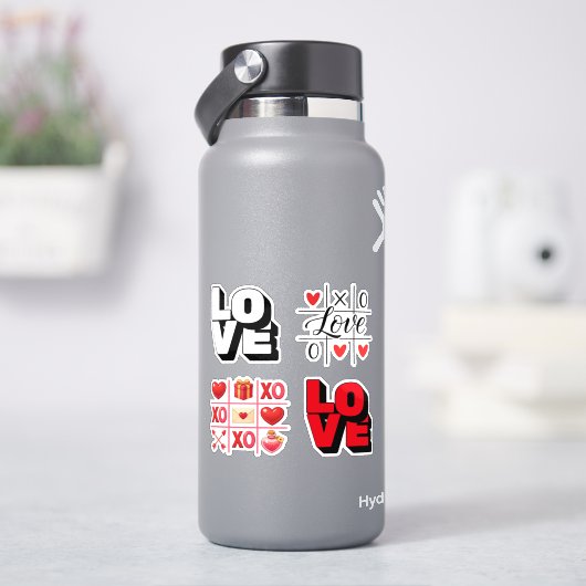 Cute Love Emoji Valentine Sticker Sheet シール (HydroFlask)