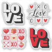 Cute Love Emoji Valentine Sticker Sheet シール (正面)