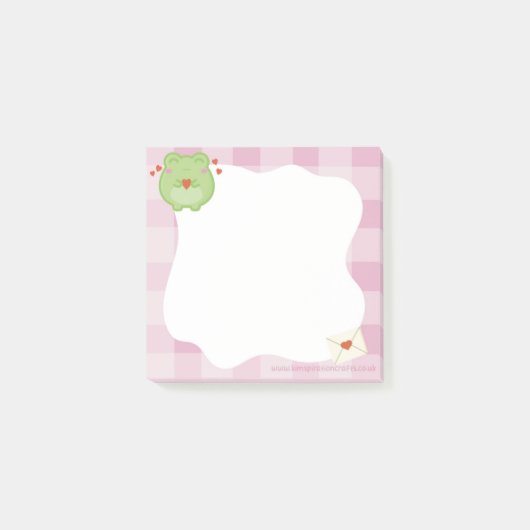 Cute love frog sticky notes, back to school ポストイット (正面)