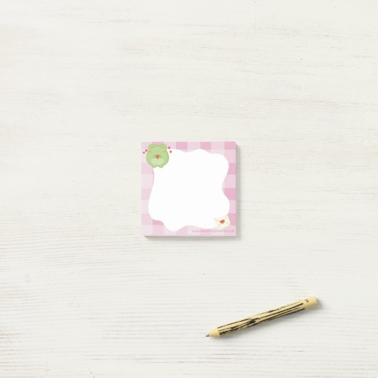 Cute love frog sticky notes, back to school ポストイット (デスク上)