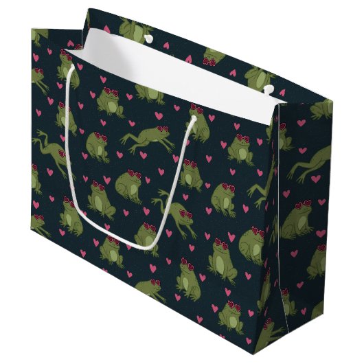 Cute Love Frogs Large Gift Bag ラージペーパーバッグ (正面アングル)
