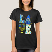 Cute LOVE Hanukkah Decorations Dreidel Menorah Cha Tシャツ (正面)