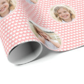 Cute Love Heart 2 Photo Pretty Apricot Pink ラッピングペーパー (ロールコーナー)