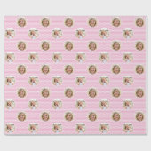 Cute Love Heart 2 Photo Pretty Pink Pattern ラッピングペーパー (フラット)