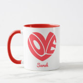 Cute Love Heart Coffee Mug マグカップ (左)