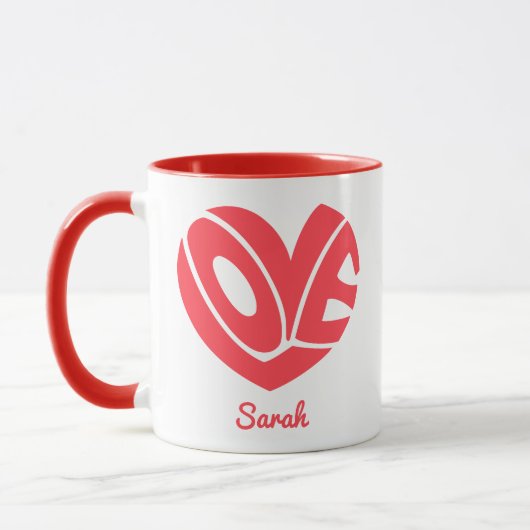 Cute Love Heart Coffee Mug マグカップ (左)