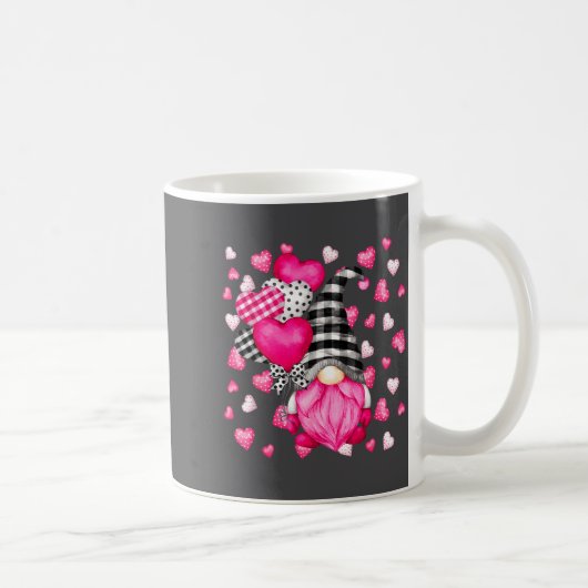 Cute Love Heart Pattern For Her Nk Valentines Gnom コーヒーマグカップ (右)
