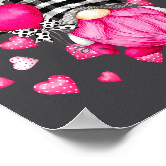 Cute Love Heart Pattern For Her Nk Valentines Gnom ポスター (角)