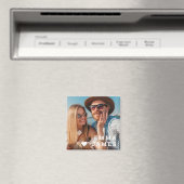 Cute Love Heart Photo Couples Personalized Names マグネット (インサイチュ (食洗機))