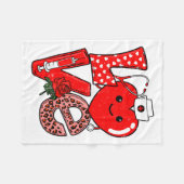 Cute Love Heart Stethoscope Phlebotomist Life Vale フリースブランケット (正面(横))