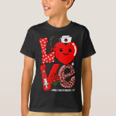 Cute Love Heart Stethoscope Phlebotomist Life Vale Tシャツ (正面)