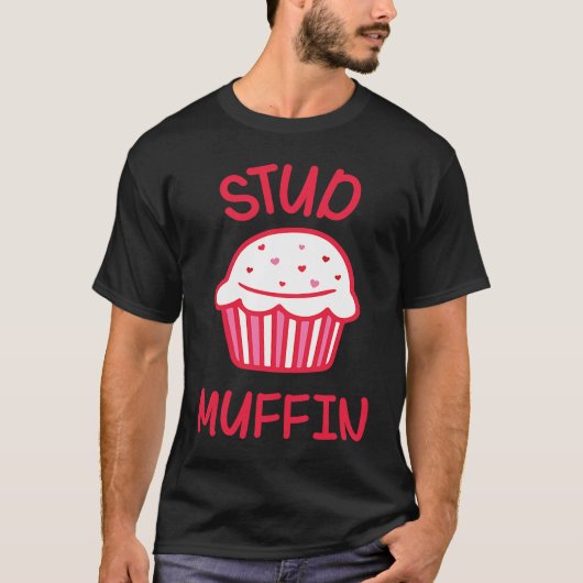 Cute Love Heart Stud Muffin Valentine's Day Tシャツ (正面)
