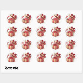 ​Cute Love Hearts Gift Box Sticker ラウンドシール (シート)