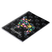 Cute Love My French Bulldog Floral Design ノートブック (左側)