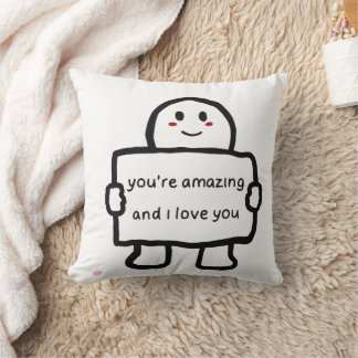 Cute Love Note Character Throw Pillow クッション