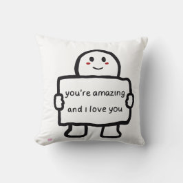 Cute Love Note Character Throw Pillow クッション