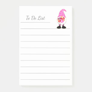 Cute LOVE Pink Heart Valentine Gnome ポストイット