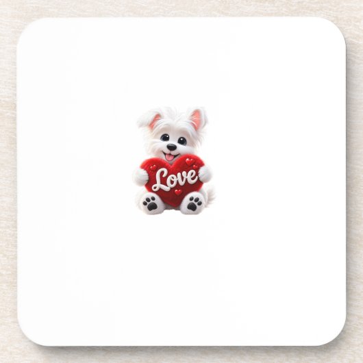 Cute Love Puppy Baby Desig コースター (正面)