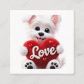 Cute Love Puppy Baby Desig スクエア名刺 (正面)