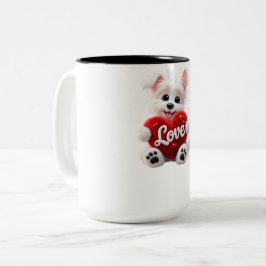 Cute Love Puppy Baby Desig ツートーンマグカップ
