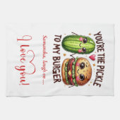 Cute Love Quote Food Kitchen Towel Personalized キッチンタオル (横)
