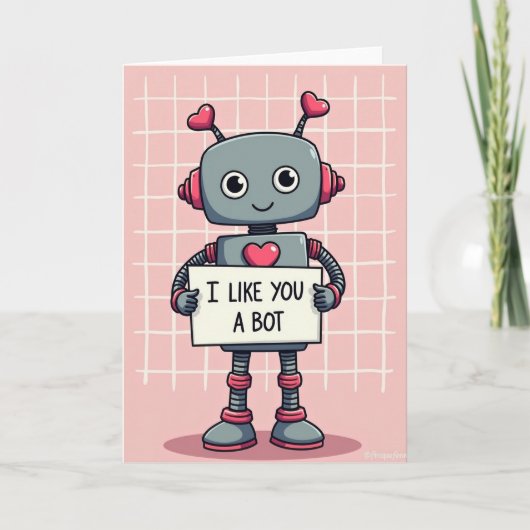 Cute Love Robot I Like You A Bot Card カード (正面)