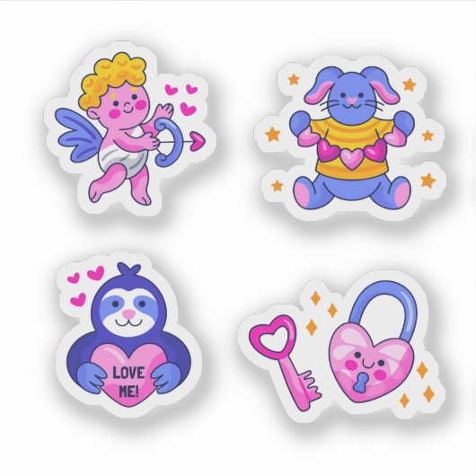 Cute love sticker set シール (正面)