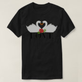 Cute LOVE Swan Valentine's  Tシャツ (デザイン正面)