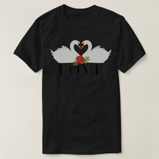 Cute LOVE Swan Valentine's  Tシャツ (デザイン正面)