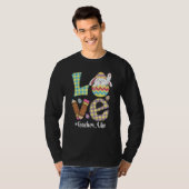 Cute Love Teacher Life Easter Bunny Egg Hunting Ba Tシャツ (正面フル)