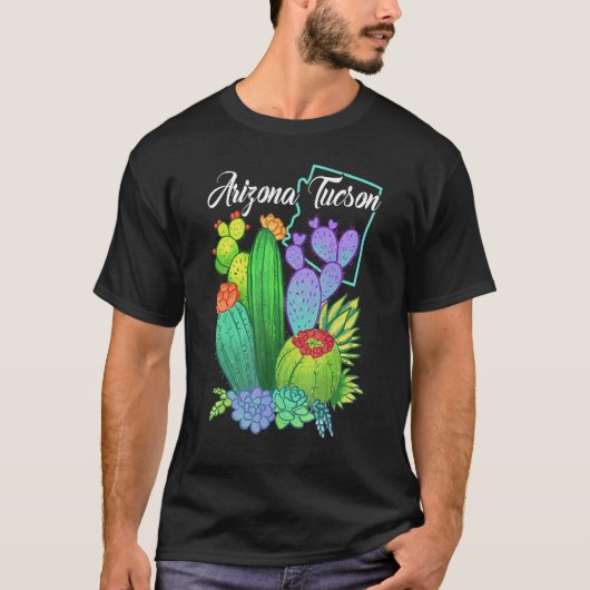 Cute Love Tucson Arizona Blooming Cactus Flowers Tシャツ (正面)