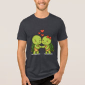 Cute Love Turtles | Adorable Cartoon Couple  トライブレンドＴシャツ (正面)
