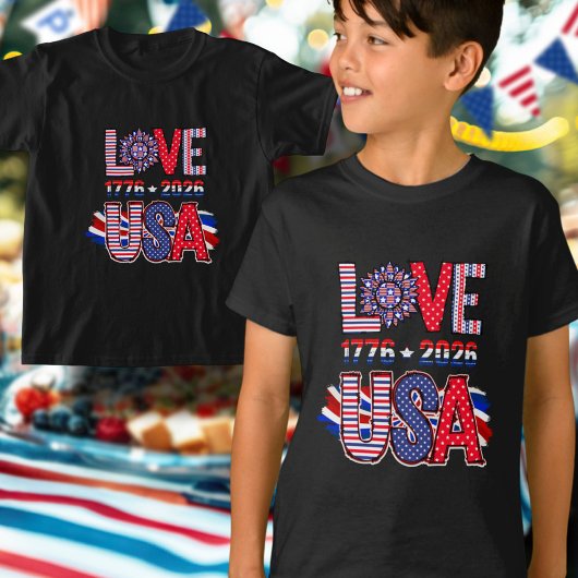 Cute Love USA 1776 to 2026 America 250 Tシャツ