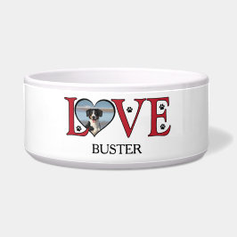 Cute Love Words with Dogs Photo ボウル
