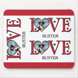 Cute Love Words with Dogs Photo マウスパッド