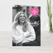 Cute Love You 3 Photos Valentine's Day Black Pink カード (裏面)