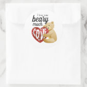 Cute Love You Beary Much Valentine's ラウンドシール (バッグ)