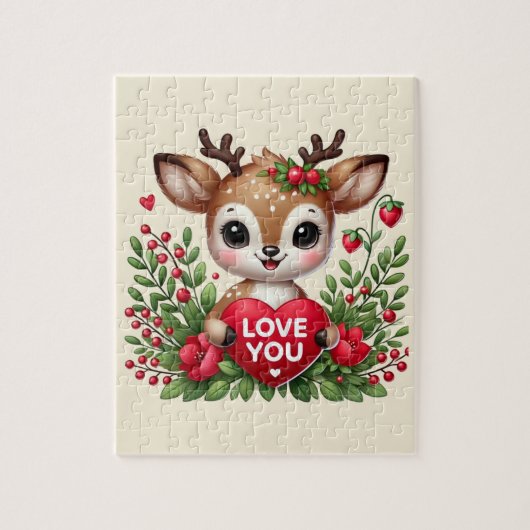 Cute love you deer jigsaw puzzle ジグソーパズル (縦)