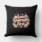 Cute Love Yourself Floral Quote Design | Gift Bag クッション (正面)