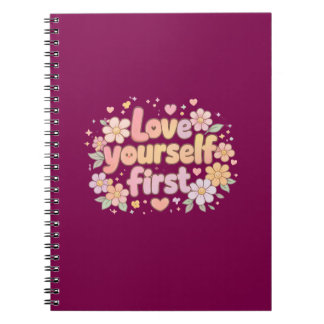 Cute Love Yourself Floral Quote Design | Gift Bag ノートブック