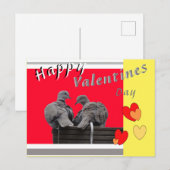 Cute Lovebirds Valentines Day Postcard ポストカード (正面/裏面)