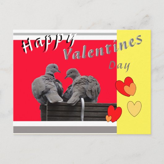 Cute Lovebirds Valentines Day Postcard ポストカード (正面)