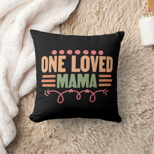 Cute loved Mama word art  クッション (ブランケット)