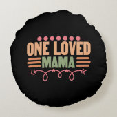 Cute loved Mama word art ラウンドクッション (裏面)
