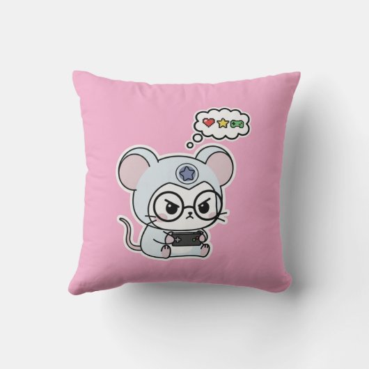 Cute lovely little adorable mouse  クッション (裏面)