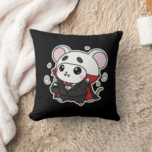 Cute lovely little mouse ready for Halloween クッション (ブランケット)